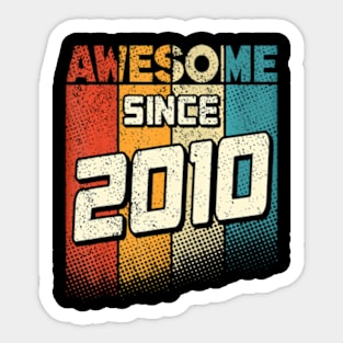 Awesome Since 2010 14 Yo Retro 14Th Birthday Boy Sticker